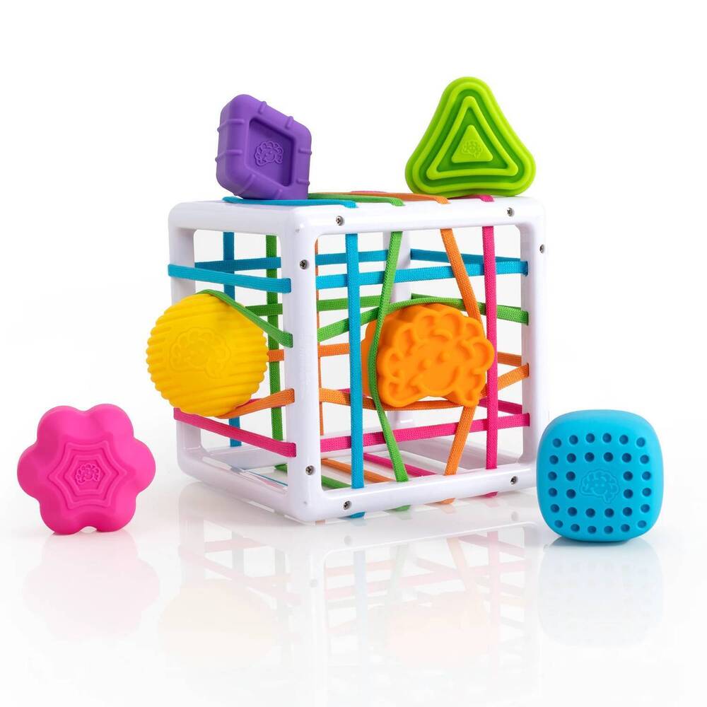 NEW FAT BRAIN TOYS innybin sensory shape in multi